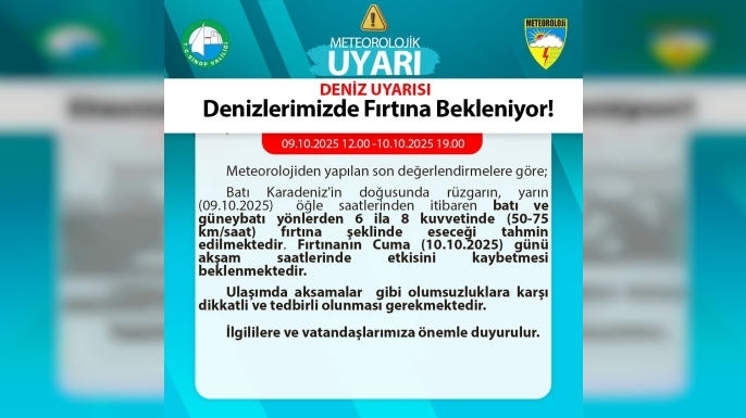 Batı Karadeniz’de Fırtına Uyarısı!