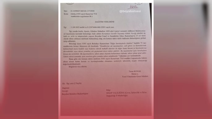 BOYABAT’TA TAŞINMAZ TAHSİSİ TARTIŞMASI: MHP’Lİ MECLİS ÜYESİ AYŞE ŞAHİN’DEN AÇIKLAMA