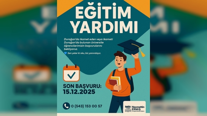 DURAĞAN BELEDİYESİ’NDEN ÜNİVERSİTE ÖĞRENCİLERİNE EĞİTİM DESTEĞİ