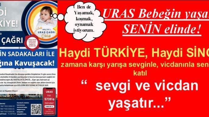 SMA HASTASI URAS BEBEK İÇİN SİNOP HALKINA DAYANIŞMA ÇAĞRISI