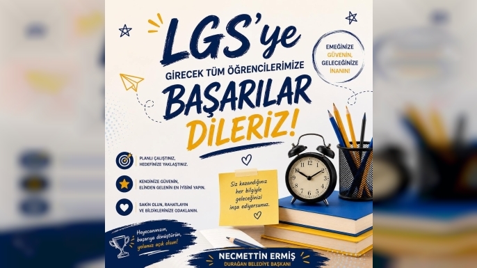 DURAĞAN BELEDİYESİ’NDEN LGS ÖNCESİ ÖĞRENCİLERE MORAL DESTEĞİ