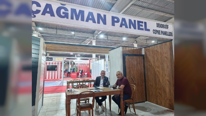 TÜRKİYE'NİN TEK DEKORATİF CEPHE PANELİ ÜRETİCİSİ ÇAĞMAN PANEL DE FUARDAYDI..