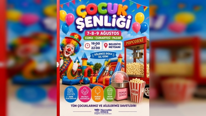 DURAĞAN BELEDİYESİ’NDEN ÇOCUKLARA ÖZEL 3 GÜNLÜK EĞLENCE ŞÖLENİ