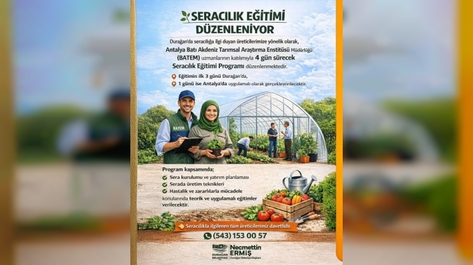 DURAĞAN’DA ÜRETİCİLERE YÖNELİK 4 GÜNLÜK SERACILIK EĞİTİMİ PROGRAMI BAŞLIYOR