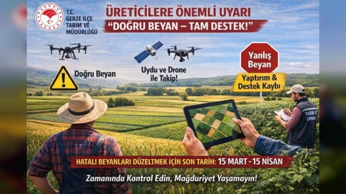 GERZE İLÇE TARIM VE ORMAN MÜDÜRLÜĞÜ’NDEN ÇKS UYARISI: KAYITLARDA DOĞRULUK VURGUSU
